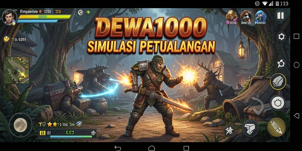 Tampilan gameplay DEWA1000 yang menakjubkan dengan berbagai misi.