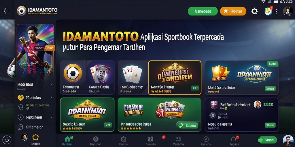 Tampilan gameplay Sportsbook di aplikasi IDAMANTOTO yang menarik.