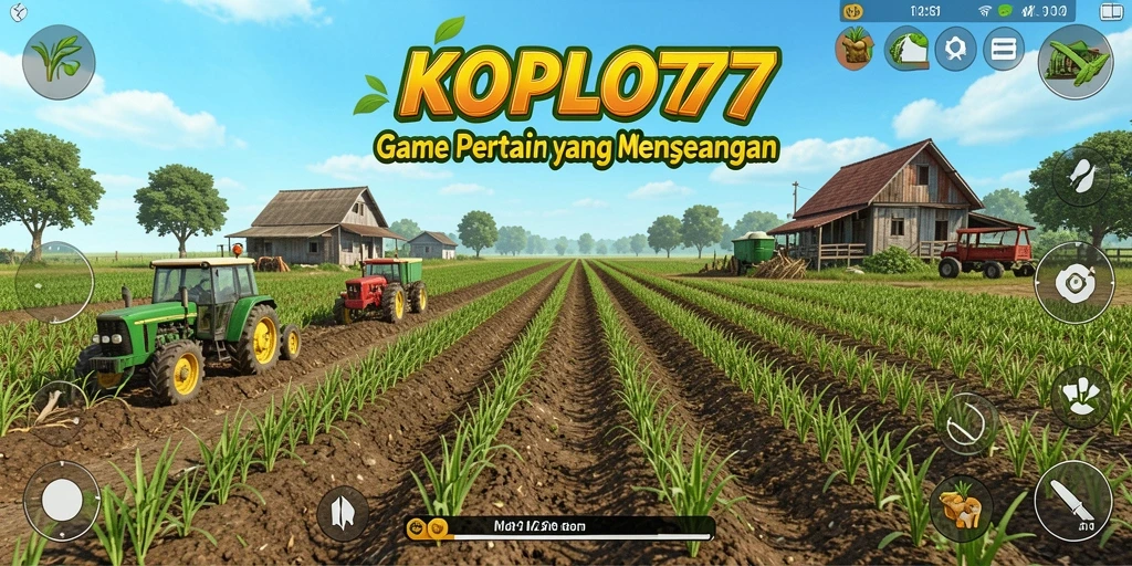 Screenshot gameplay KOPLO77 dengan aktivitas bertani yang seru.