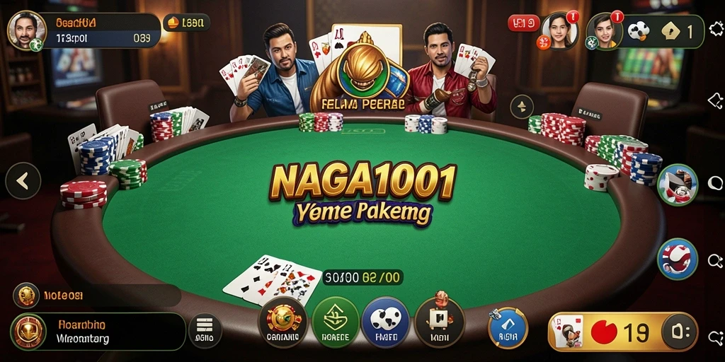 Tampilan seru gameplay Poker dalam NAGA1001 yang menarik.
