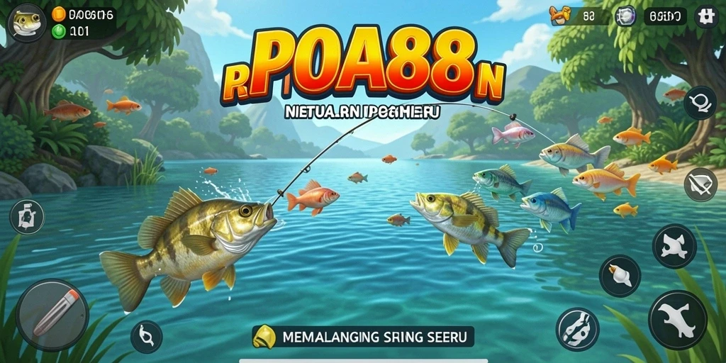Screenshot gameplay POA88 yang menampilkan pengalaman memancing yang mendebarkan.